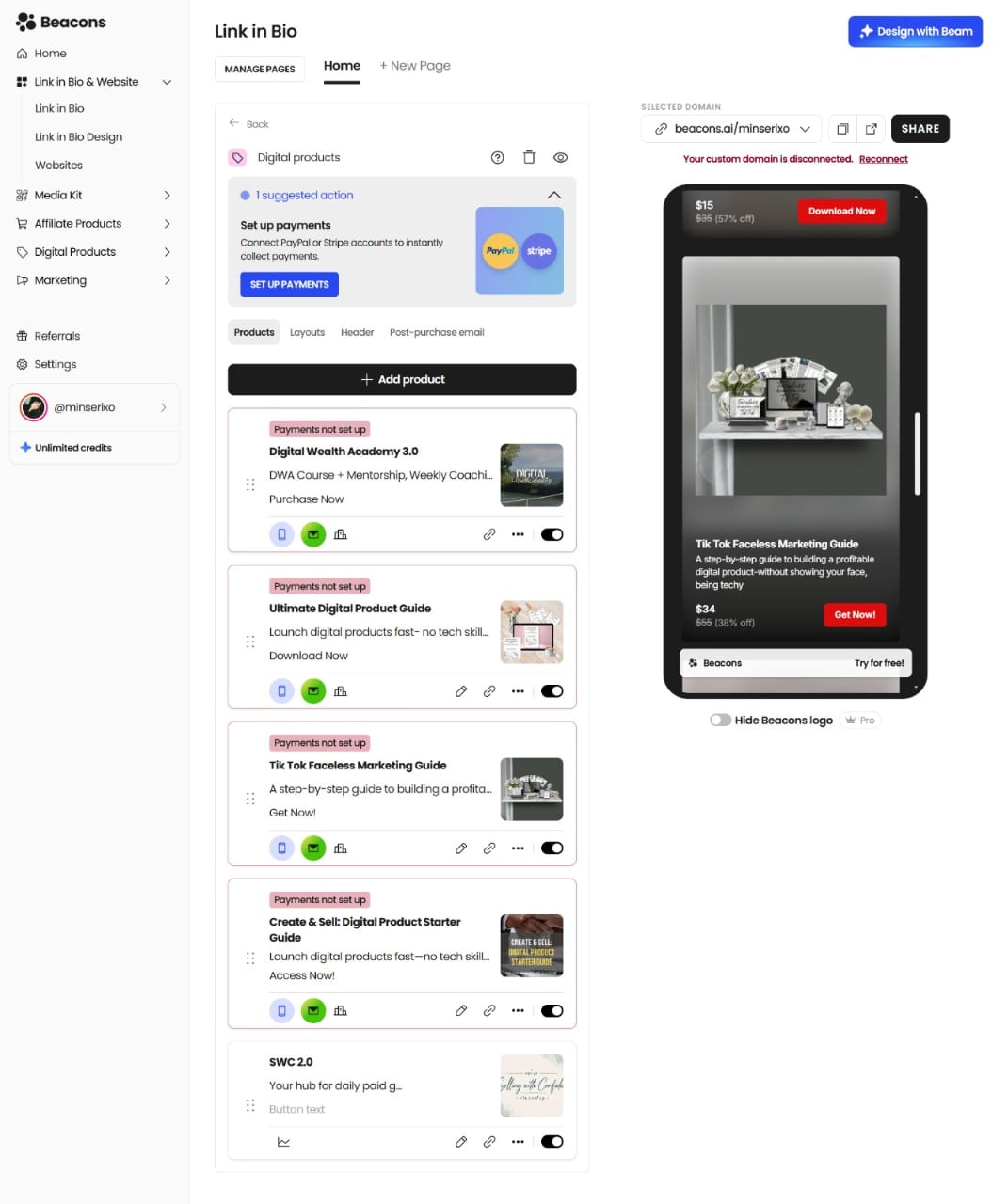 DWA Digital Products Storefront — Lead Generation & Store Setup project delivered by Sophia